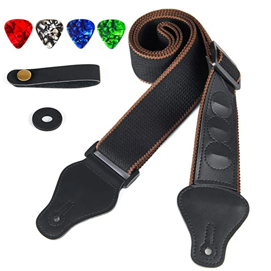 Musical Instruments Easy - 7 Pçs/set Alça de Guitarra Preto