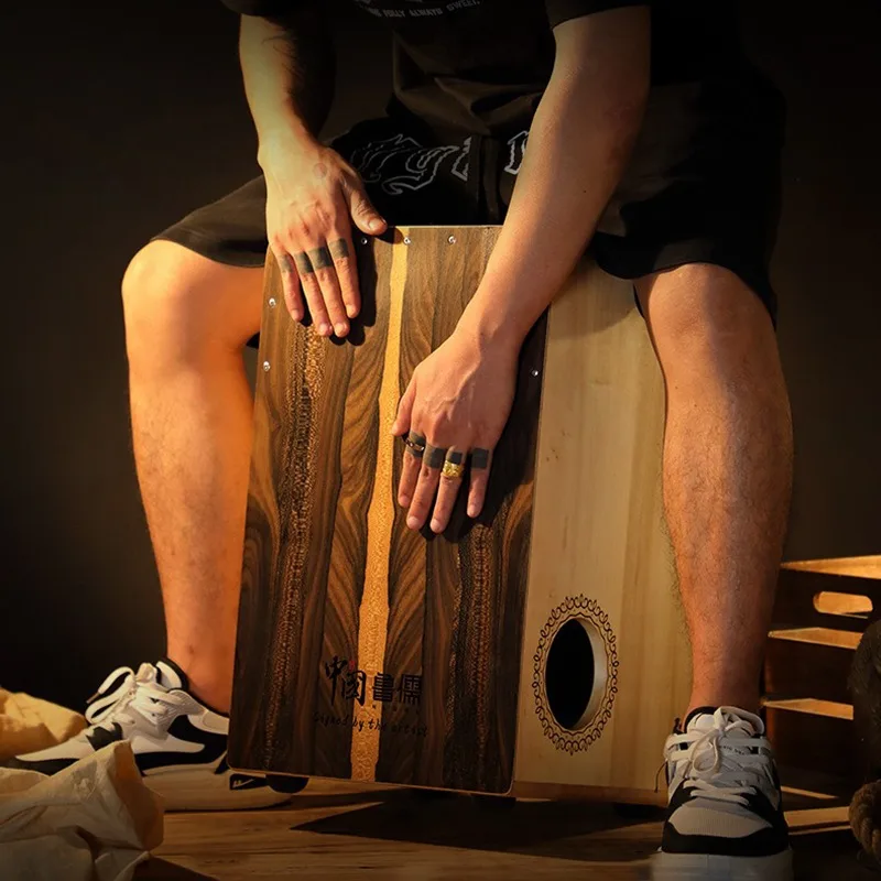 Cajon Musical Instrument - Caixa de cajon de madeira maciça