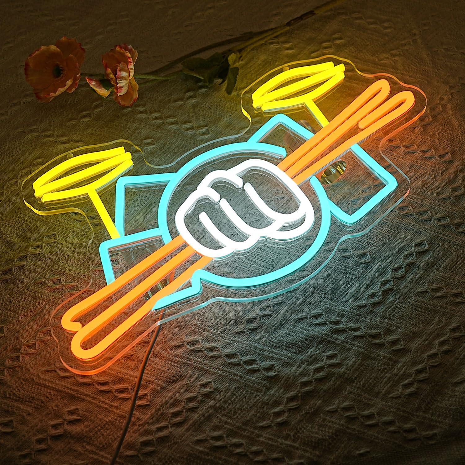 Letreiro Neon de Bateria Music - Musical Instrument ____ avaliação e preço