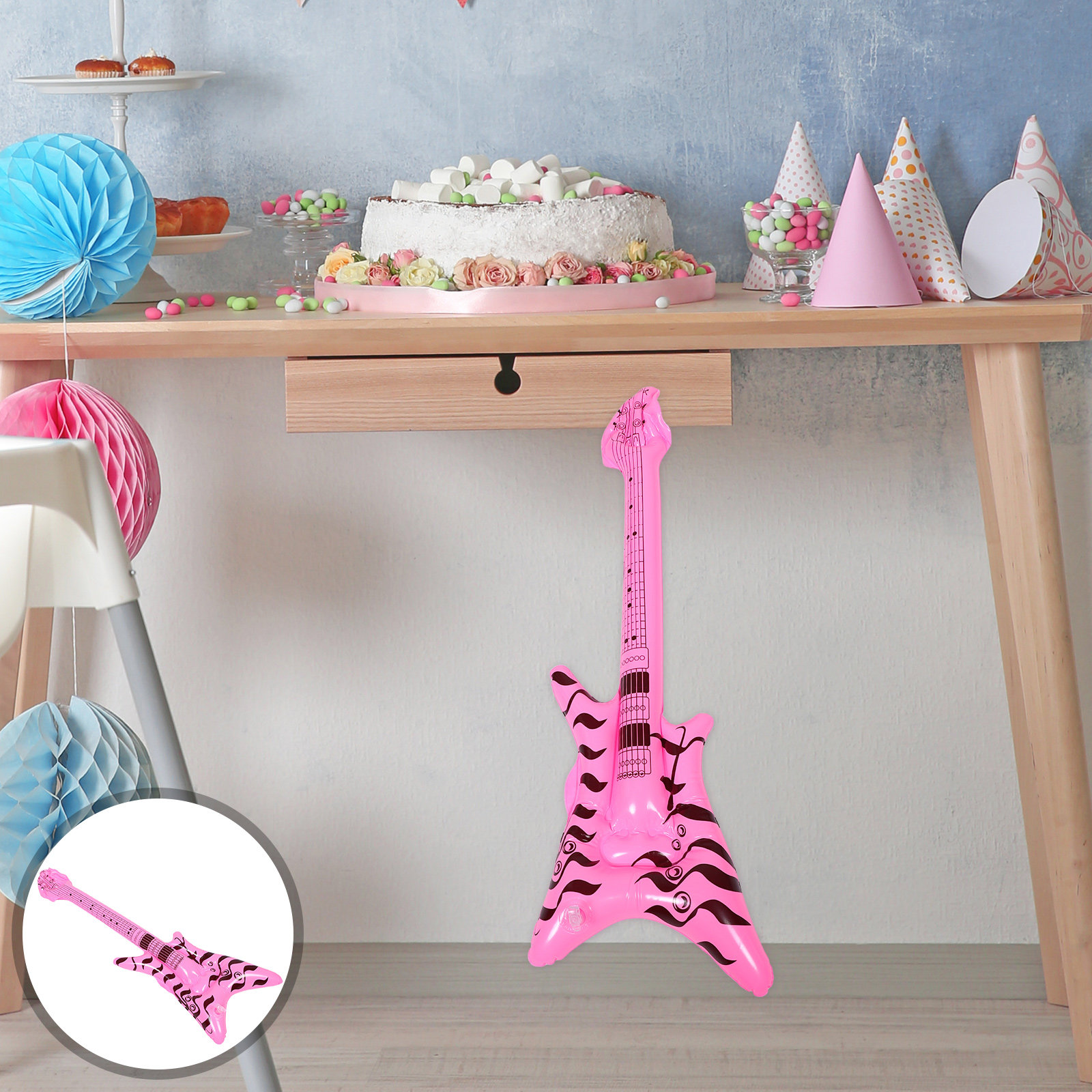 Guitarra Inflável de PVC, Inst - Musical Instrument That You Blow Into avaliação e preço