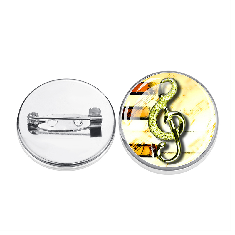 1PC Broche de Prata Cabochão c - Musical Instrument Jewelry avaliação e preço
