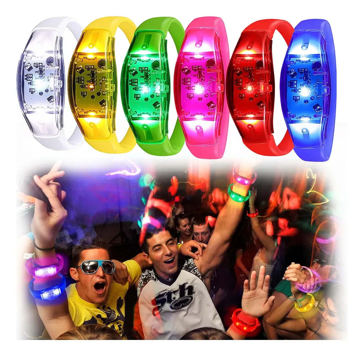 6 Pulseiras LED Ativadas por S - Musical Instrument Jewelry avaliação e preço